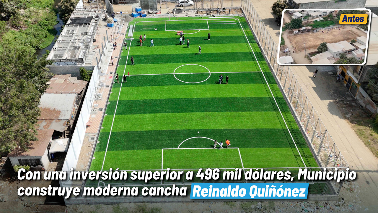 “Obra deportiva en la Coop. Reinaldo Quiñonez refleja progreso y compromiso social del Municipio